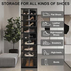 SYNCVIBE Shoe Rack Organizer for Closet Entryway Foldable Sneaker Storage Shoe, Collapsible Shoe Cabinet, Stackable Shoe Stor