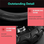 PINCTROT Large Size Steering Wheel Cover Great Grip with 3D Honeycomb Anti-Slip Design, 15.5-15.75 Inch (All Black)