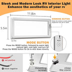 2 Pack RV Lights Interior,3 Color RV LED Super Bright Fixture,12V RV Ceiling Dome Light with ON/Off Dimmable Switch Energy Saving Gift Package for RV/Camper/Car/Trailer/Boat