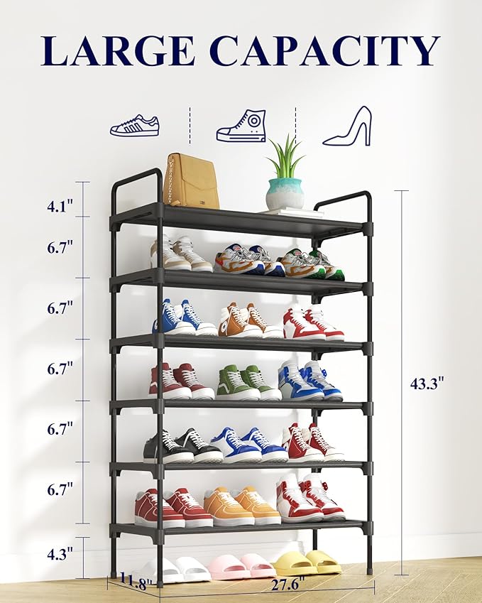 Kitsure Shoe Rack for Closet, Sturdy and Long-Lasting Shoe Shelf, Shoe Rack for Entryway, Personalized DIY Shoe Organizer, Sh