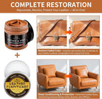 Leather Recoloring Balm with 100ml Mink Oil, Light Brown Leather Repair Kit and Scratch Remover for Furniture, Car Seats, Sof