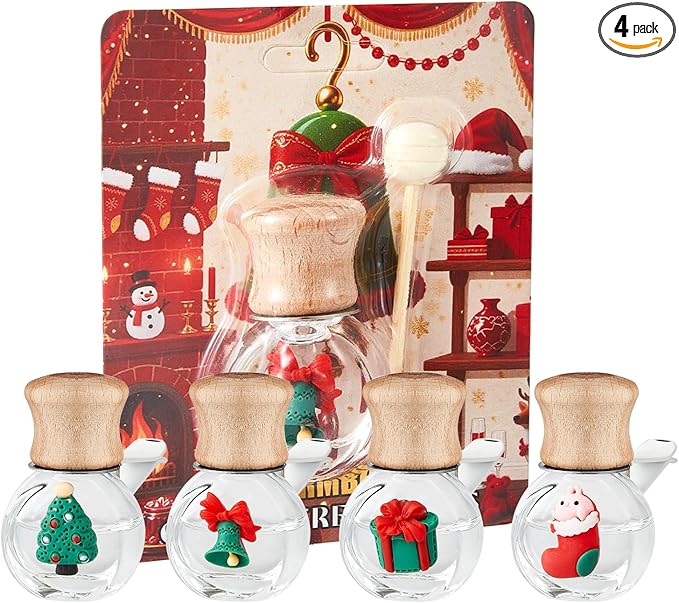 Car Air Freshener Diffuser Christmas Set, Hanging Car Scents Air Freshener, Car Fresheners Long Lasting, Essential Oil Diffus