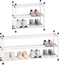 STORAGE MANIAC Expandable Shoe Rack, 12 Pairs Stackable Small Shoe Rack, Metal Adjustable Shoes Organizer for Closet, Entrywa