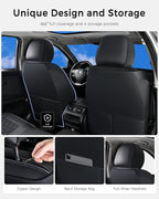 Huidasource Front Seat Covers, Car Seat Covers Front Seats Nappa Leather, Side Elastic Fabric, Compatible with Airbags, Seat 