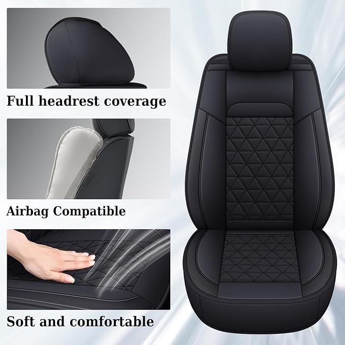Coverado Ram Seat Covers Full Set, Waterproof Ram 1500 Seat Cover Compatible with 2002-2025 Dodge RAM 1500 2500 3500 Crew Qua