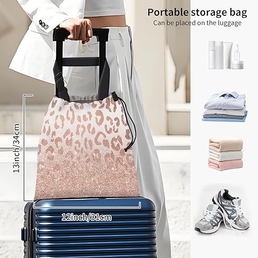 Car Trash Bag Large Hanging Can for Back of Seat, Cute Waterproof Car Garbage Bag for Vehicle, Travelling, Outdoor Luxury Glitter Pink Leopard