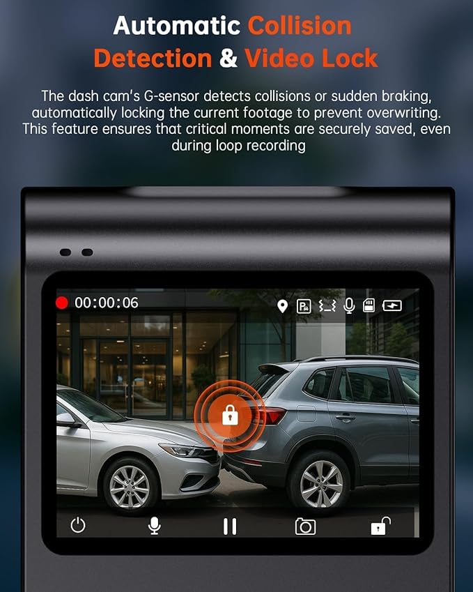 Dash Cam Front and Rear, 4K Ultra HD+1080P Dash Camera for Cars, Built-in Wi-Fi GPS, Included 32GB Card, 2.0'' IPS Screen Min