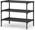 SONGMICS Shoe Rack, 3-Tier Shoe Storage Organizer, Space-Saving, 11.7 x 16.5 x 19.1 Inches, Entryway, Metal Frame, Non-Woven 