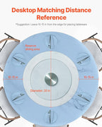VEVOR 20 in Glass Lazy Susan Turntable, 360° Rotation Round Clear Tabletop Rotating Tray, Tempered Glass Dining Table Centerp