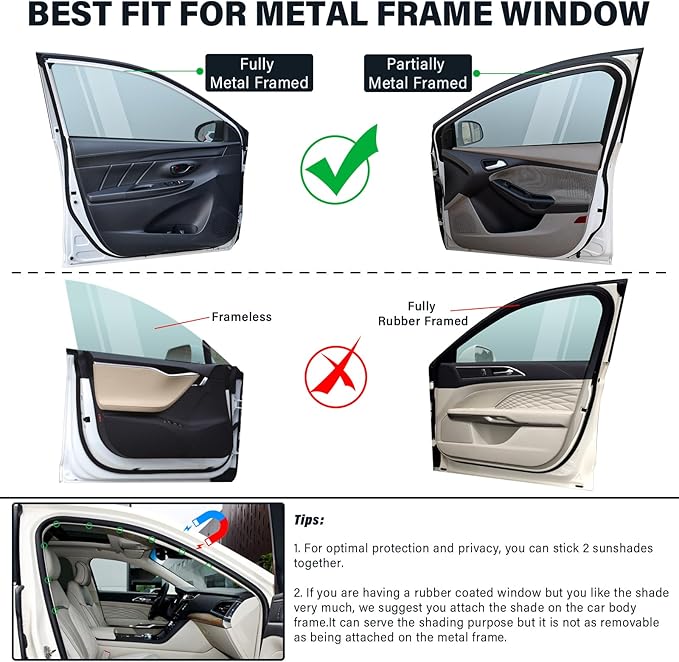 Magnetic Car Side Window Sunshade for Camper Vans Passenger Vans Front Window Shade for Driving Large Size Fit Benze Sprinter, Promaster Cargo Van, Ford Transit