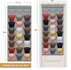 BiCINE Hat Rack for Baseball Caps, 24 Pocket Over The Door Hat Organizer Storage, Hat Holder for Door with 3 Hooks, Grey - 1 