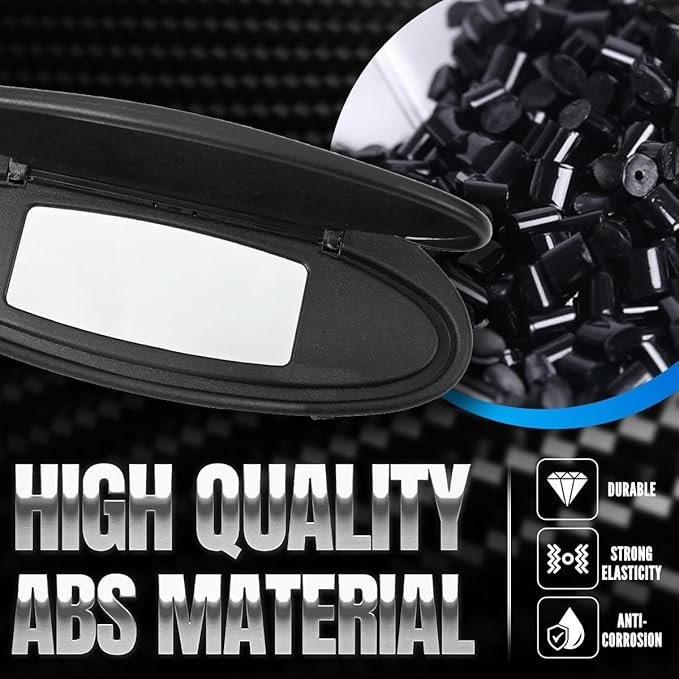 Sun Visor Mirror Covers and Base Replacement, Driver/Passenger Side Visor Vanity Mirror Housing Caps with Makeup Caps for Porsche 996/997-911 986/987 for Boxster for Cayman 1996-2010
