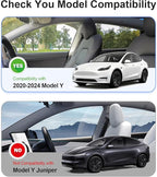 Tesla Model Y 2020-2024 Side Window Sunshade for Privacy | UV & Heat Protection, Easy Static Cling Installation | Semi-Transparent Covers for Daytime Driving | Not for 2025 2026 Juniper