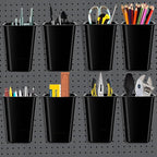 12 Pack Pegboard Cups,It is Used for The Liquid That The Can Not Hang or Has No Corrosion and No Volatility (Black)