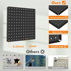 Peg Board, 4 Pack Metal Pegboard Kit,Black Pegboard Wall Organizer with 32 Pcs Hooks, Peg Board for Walls Home, Garage Tool S