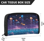 Car Tissue Holder Car Visor Organizer Tissue Box Holder for Car Sun Visor Organizer with Car Vehicle Accessories Essentials Interior for Women Men Purple Jellyfish Clownfish Dolphin