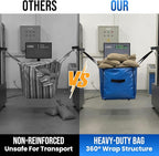 TAILI Extra Large Moving Bags, 10 Pack Blue Heavy Duty Totes for Storage with Visible Window, Wrap Around Handles, Storage Ba