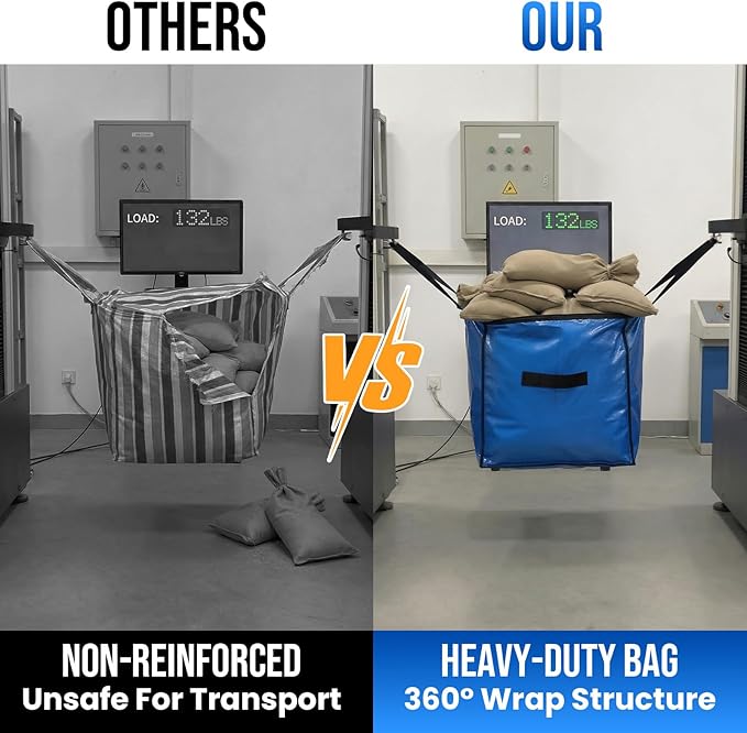 TAILI Extra Large Moving Bags, 10 Pack Blue Heavy Duty Totes for Storage with Visible Window, Wrap Around Handles, Storage Ba