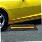 Rubber Parking Stopper for Garage Compact Wheel Stopper with Bright Reflective Stripes Easy Installation Vehicle Parking Block for Driveway and Garage Use