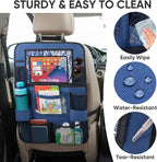 BALEINE Backseat Car Organizer, Back Seat Car Organizers and Storage, Kick Mats Back Seat Protector, Travel Accessories for Most Automotive (1 Pack, Navy)