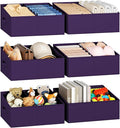 DIMJ Large Closet Shelf Organizer Bins 6 Packs with Handles and Divider, Fabric Trapezoid Storage Baskets, Foldable Clothes C