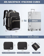 LOVEVOOK Travel Backpack for Women & Men 40L,Airline Approved Carry On Backpack Travel Essentials,TSA Carry on Luggage,Waterp