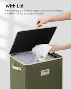 SOLEDI Laundry Hamper with Lid 100L Large & Tall Collapsible Laundry Basket, Clothes Hamper with Bag Removable Easy to Carry,