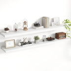 55 Inch Floating Shelves, 8 Inch Deep Floating Shelves for Wall, Hanging Shelf with Invisible Brackets, Deep Shelves for Bath