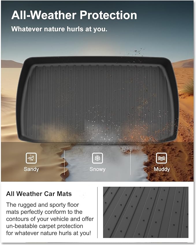 KIWI MASTER Cargo Mat for 2018-2026 Honda Odyssey, Custom Fit All Weather Rear Cargo Liner, Heavy Duty TPE Tray Trunk Mat, Black