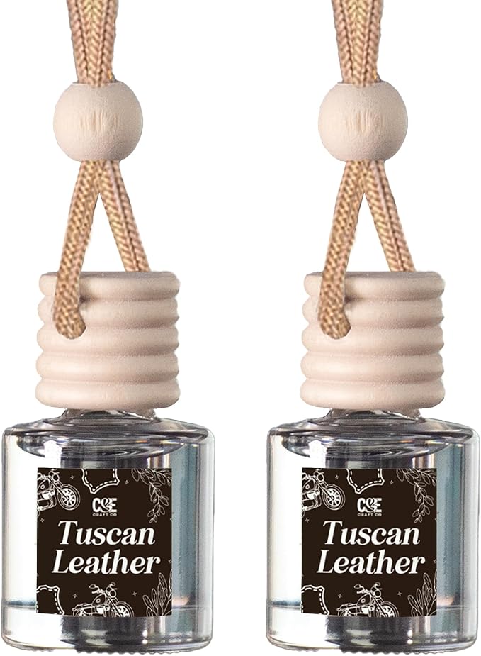C&E Craft Co Hanging Car Air Freshener Diffuser 2 Pack, Long Lasting Fragrance Oil Car Freshener, Glass Bottle Auto Air Fresh