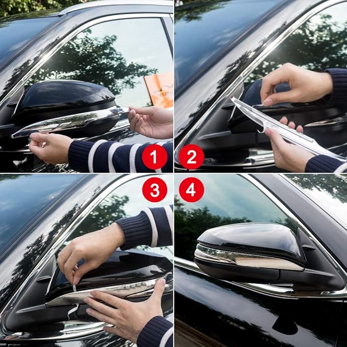 Senzeal ABS Chrome Side Rearview Mirror Trim Cover for Toyota Highlander 2014 2015 2016 2017 2018 2019 2PCS