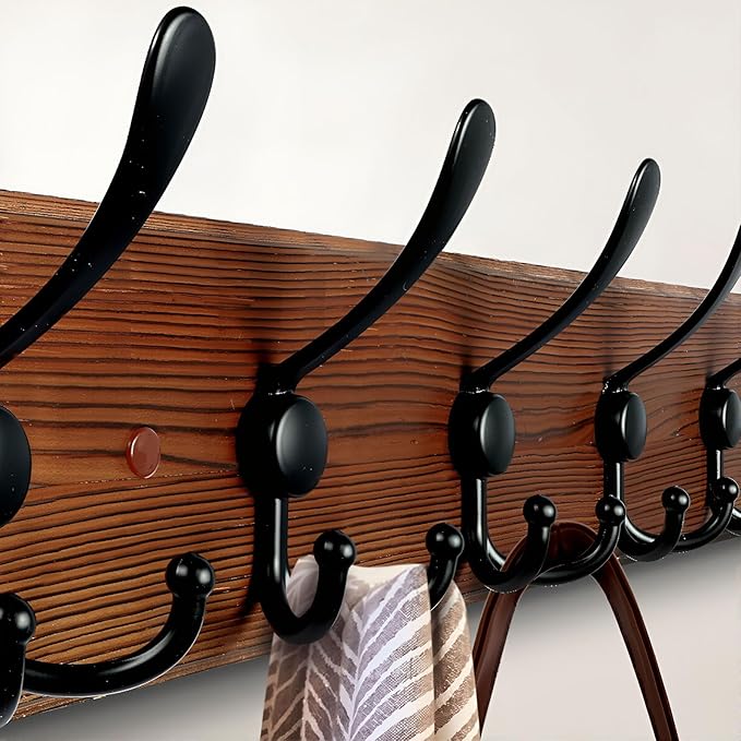 Large Coat Rack Wall Mount 38.6'' Rustic Wood Coat Rack Hook Long Coat Hooks Wall Mount Farmhouse Wall Hooks for Hanging Coat