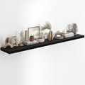 Fun Memories 72 Inch Floating Shelves in Black, 9.3 Inch Deep Floating Shelf for Bathroom Living Room Kitchen, Rusitc Wall Mo