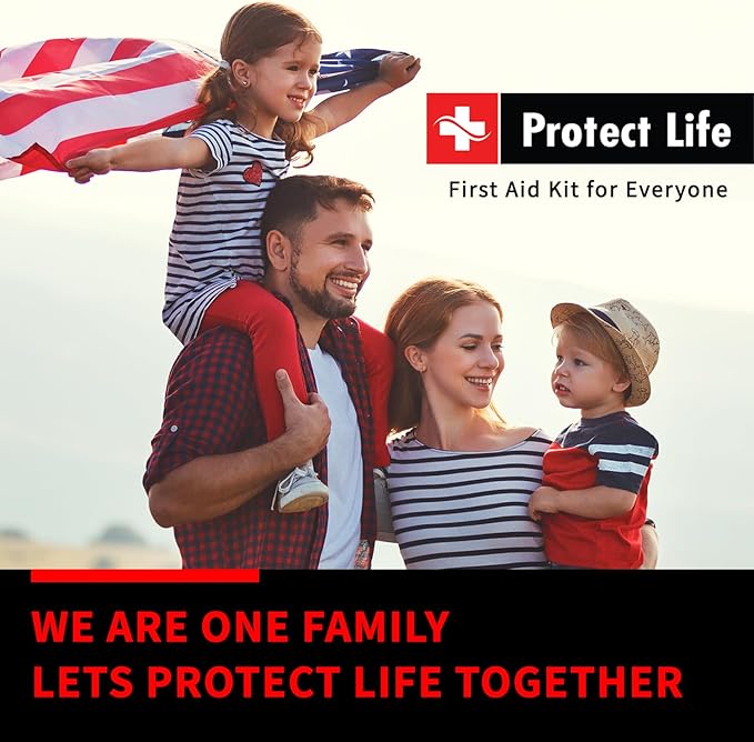 Protect Life Business First Aid Kit, Emergency First Aid Kit for Office Setting, Medical Kit Supplies, First Aid Kits for Bus