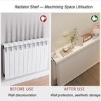 Radiator Cover Shelf, Long White Floating Shelves Wood Shelving Wall Mounted for Living Room Bedroom Kitchen Bathroom Office 