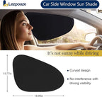 2-Pack Car Side Window Sun Shade | Black Gel Electrostatic UV Protection Sunshade | Universal Fit 99% Vehicles | Foldable Car Shades