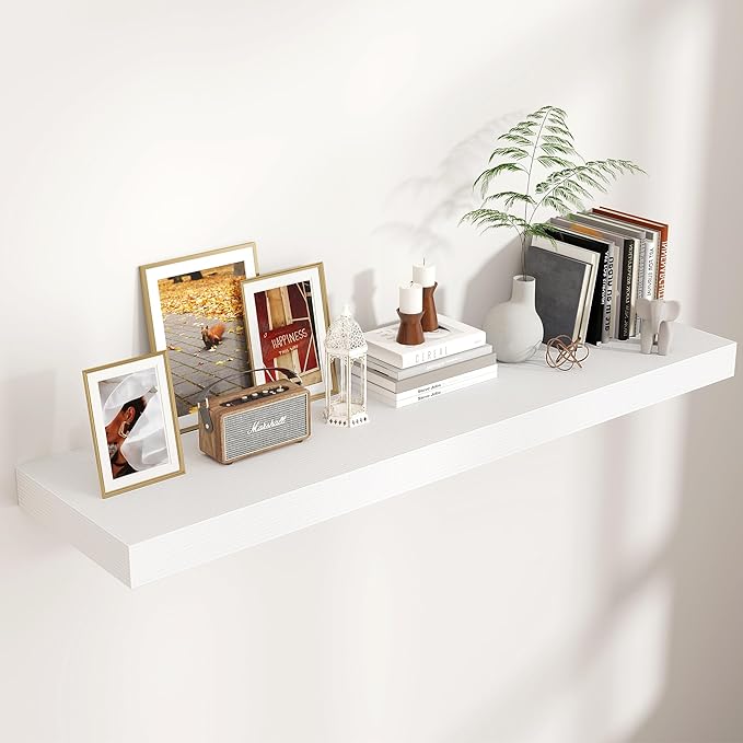 Floating Shelves for Wall, 48 Inch Wide x 12 Inch Deep Floating Shelves, Long Wood Floating Wall Shelf Shelves for Living Roo