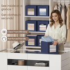 Homsorout Storage Cube 11 Inch - Cube Storage Bins with Window, Closet Storage Baskets with Handle, Fabric Bins for Closet, S