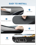 FIILINES Dash Cover for Dodge Challenger 2015-2024, Dashboard Mat Cover Challenger Accessories Sunshade Nonslip Mesh Protecto