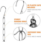 NiHome Clothing Chain Hanger 10-Pack, Metal Closet Organizer Space Saving Hangers with 7 Holes, College Dorm Room Essentials,
