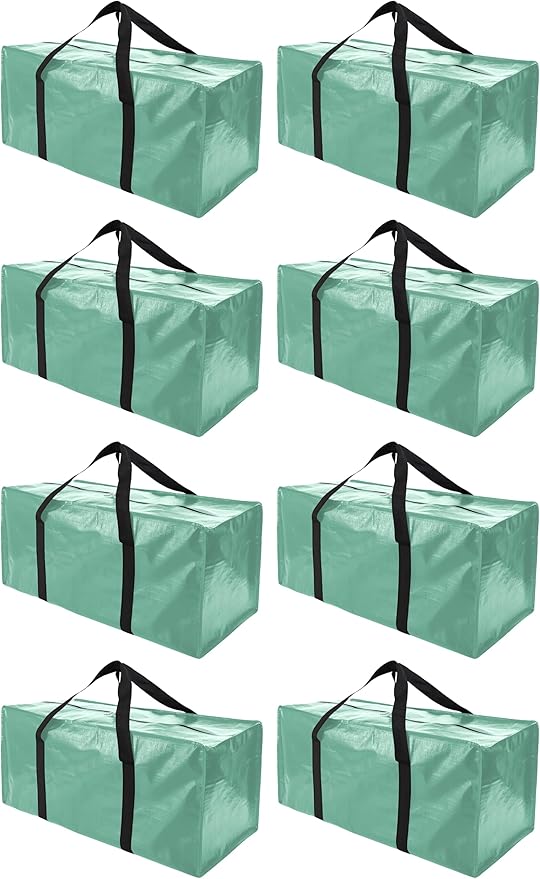 Extra Large Moving Bags with Zippers & Carrying Handles, Heavy-Duty Storage Tote for Space Saving Moving Storage, Fold Flat, 