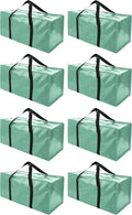 PANDA JOYS 8 Pack Extra Large Moving Bags with Zippers & Carrying Handles, Heavy-Duty Storage Tote for Space Saving Moving St