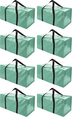 PANDA JOYS 8 Pack Extra Large Moving Bags with Zippers & Carrying Handles, Heavy-Duty Storage Tote for Space Saving Moving St