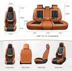 Coverado Seat Covers, Car Seat Covers Full Set, Leather Seat Covers for Cars, Car Seat Protector, Black Car Seat Covers Front