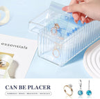 HOMEHIVE Acrylic Jewelry Box Organizer, Clear Jewelry Organizer Holder with 20 Portable Anti Tarnish Jewelry bags, Travel Jew
