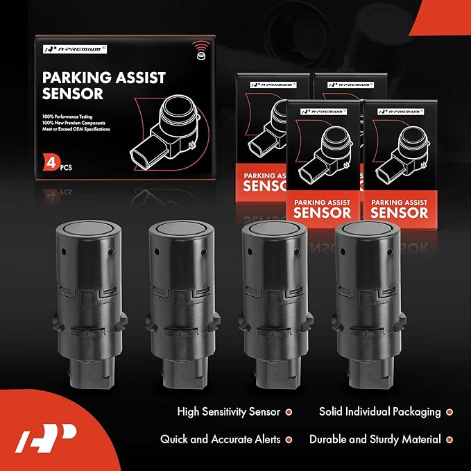 A-Premium 4-PC Reverse Backup Parking Assist Sensor Compatible with Select Land Rover Models - Range Rover Sport 2006-2009, L