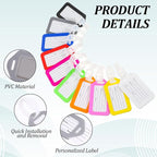 200 Pcs Luggage Tags, 10 Color Plastic Baggage ID Tags Pack Name with Blank Inserts for Suitcases, Backpacks, and Travel Bags