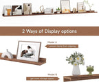 Floating Picture Ledge Shelves for Wall Set of 2, 84 Inches Picture Ledge Shelf with Long Large Nursery Book Shelf for Toys S