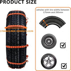 JINGKE 12 Pcs Reusable Snow Chains，Universal Emergency Adjustable Anti-skid Tire Chains Fit for Universal Winter Car Truck SU