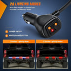 Nilight 48 Inch Truck Tailgate Strobe Light Strip Tail Emergency Bar Rear Window Warning Lamp Ultra-Bright Double Row 288 LED for Pickup Trailers Construction Vehicles Car SUV, Red Blue